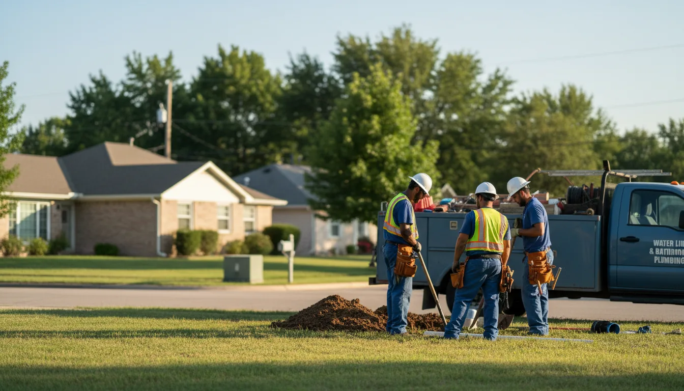 Residential water line and bathroom plumbing service in Portland, OH